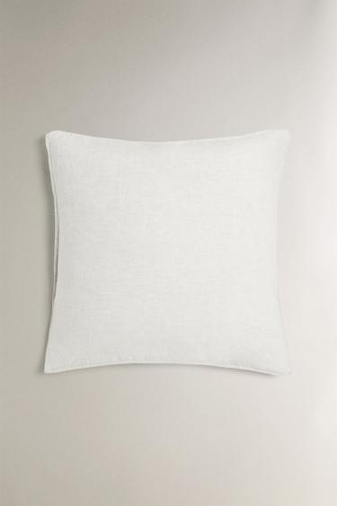 WASHED LINEN PILLOWCASE (160 GxM²) - White by Zara - Image 1