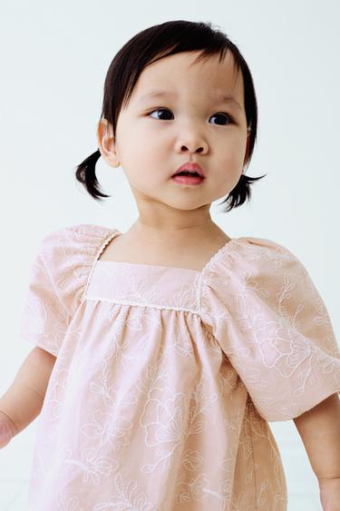 EMBROIDERED LACE SHIRT AND BRIEFS SET - Pastel pink by Zara