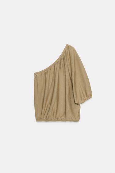ASYMMETRIC KNIT TOP - Light beige by Zara - Image 7