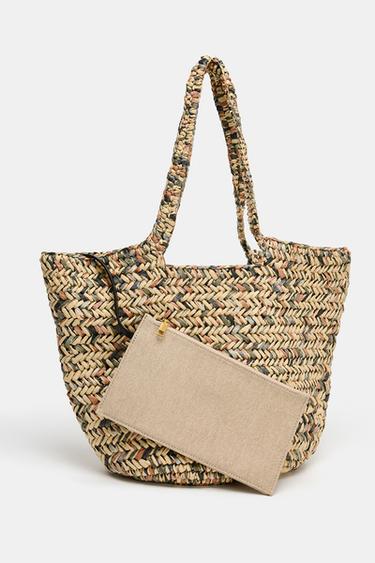 BRAIDED TOTE BAG - Light beige by Zara - Image 1