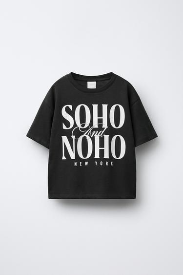CAMISETA ESTAMPADA TEXTO - Negro de Zara