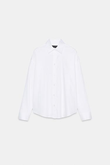 ZW COLLECTION OVERSIZE POPLIN SHIRT - White by Zara