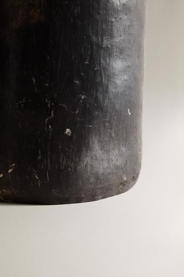 CYLINDRICAL CERAMIC VASE - Black / Brown by Zara - Image 3