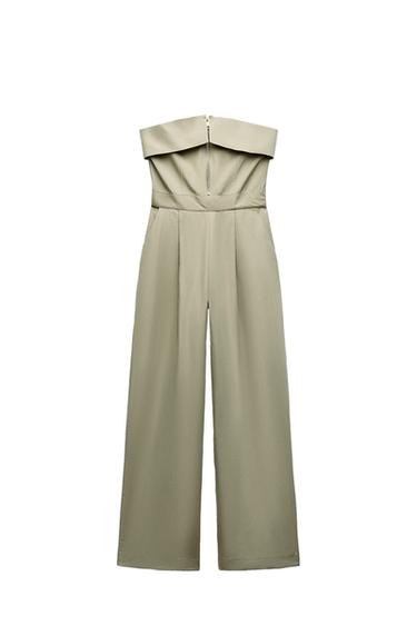 STRAPLESS ZIPPER JUMPSUIT
