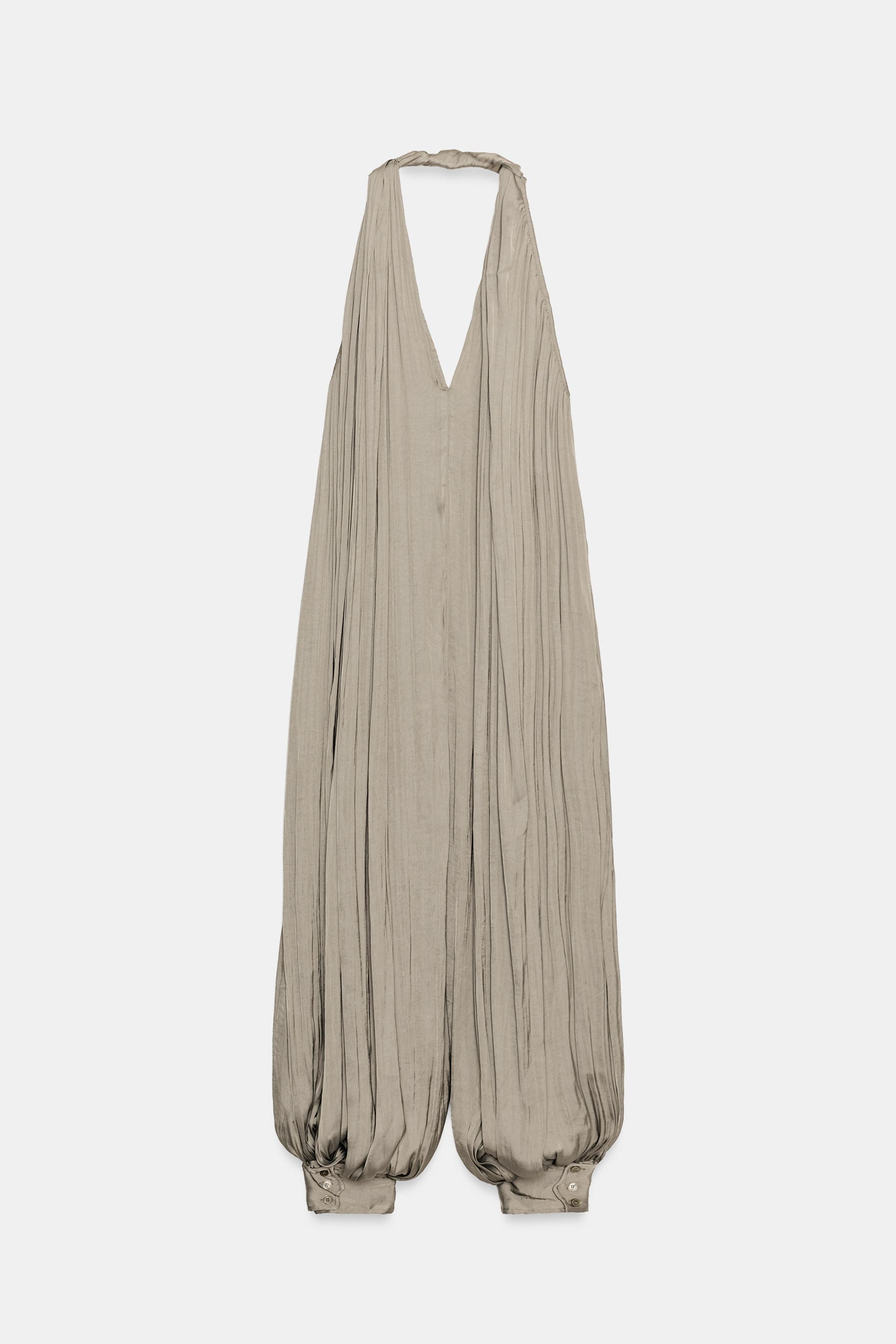 Zara ZW COLLECTION SATIN HALTER JUMPSUIT — фото 8