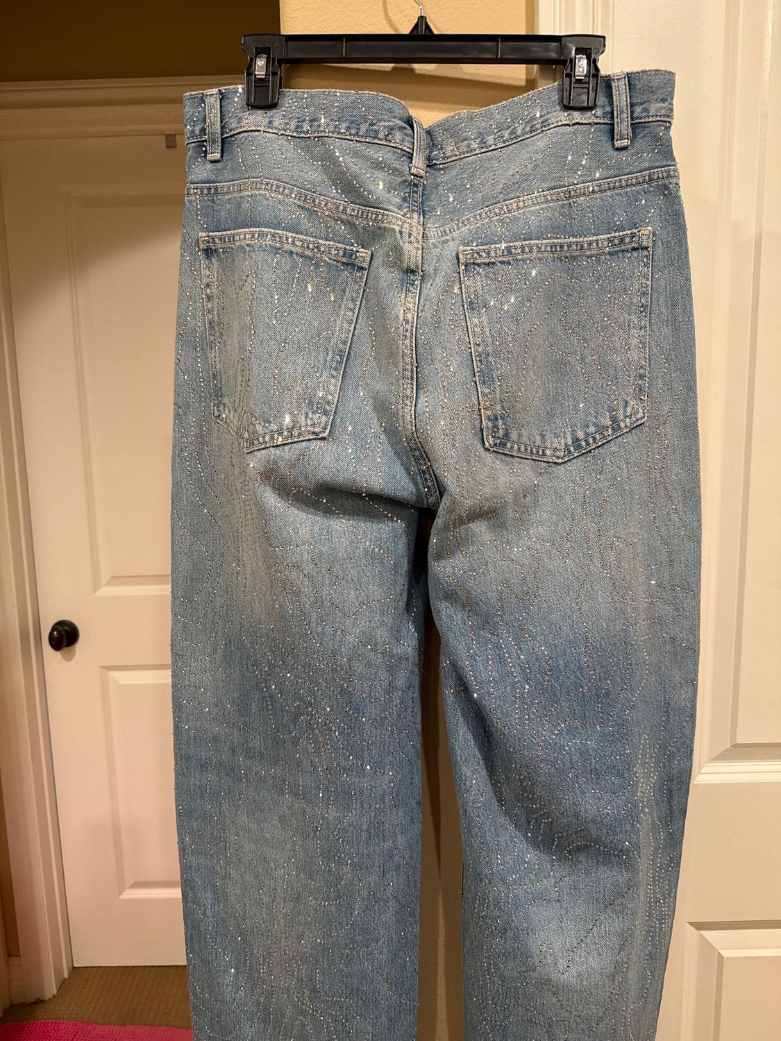 TRF HIGH-WAISTED STRAIGHT SHINY JEANS - Image 4