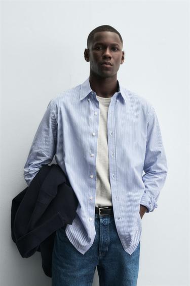 STRIPED REGULAR FIT SHIRT - striped by Zara