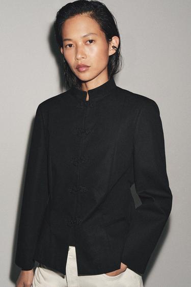 Zara FIREMAN CLASP PEPLUM BLAZER ZW COLLECTION - Black