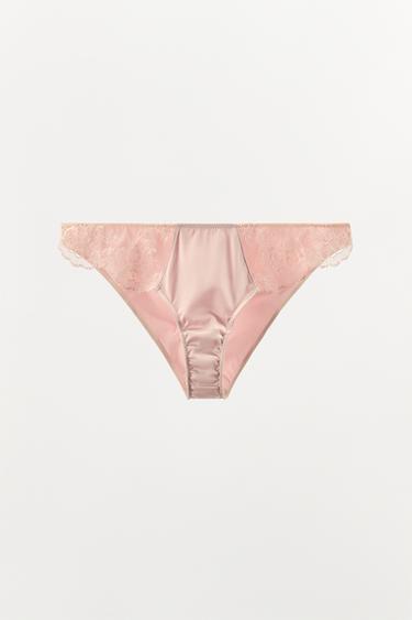 БИКИНИ С КОМБИНИРАНА БРОДЕРИЯ - Тебеширено розово от Zara