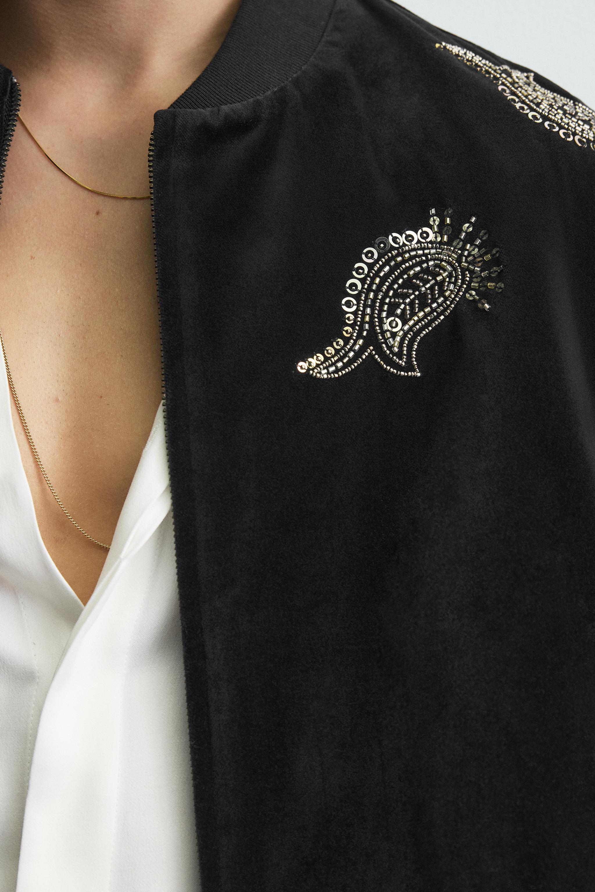 LIMITED EDITION EMBROIDERED VELVET BOMBER JACKET