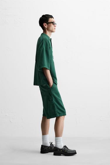 EMBROIDERED BOXY FIT POLO SHIRT - Green by Zara - Image 3