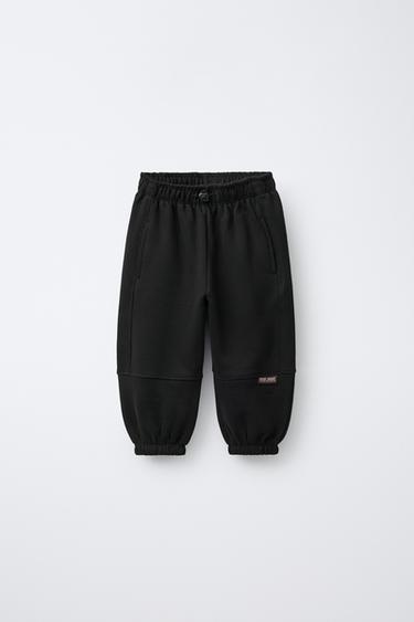 SOFT JOGGERS WITH LABEL - Black by Zara