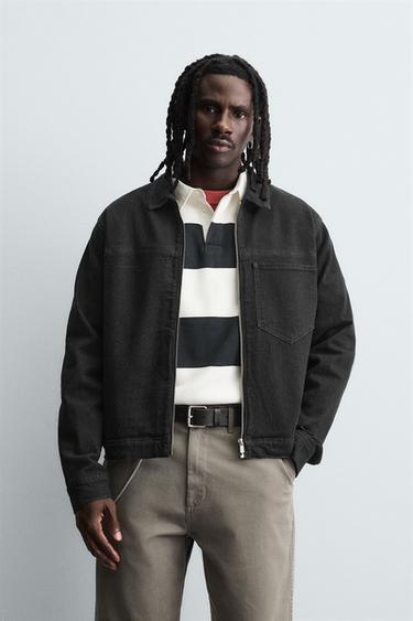 ZIP-UP DENIM OVERSHIRT - Black by Zara
