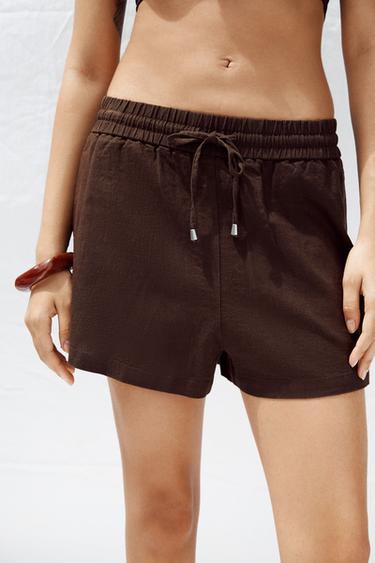 Zaras BOXERSHORTS MED LINNE - Brun