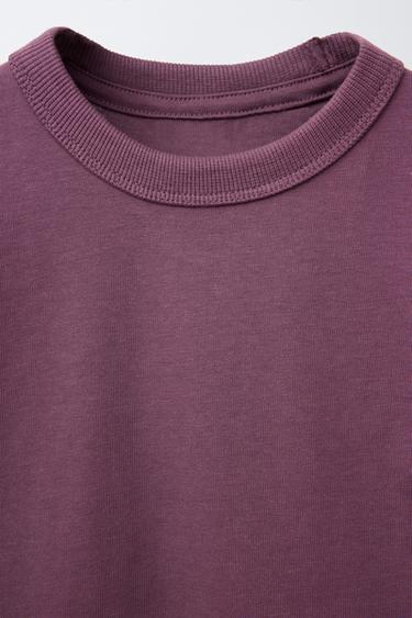 BASIC HEAVY WEIGHT T-SHIRT - Dark aubergine by Zara - Image 2