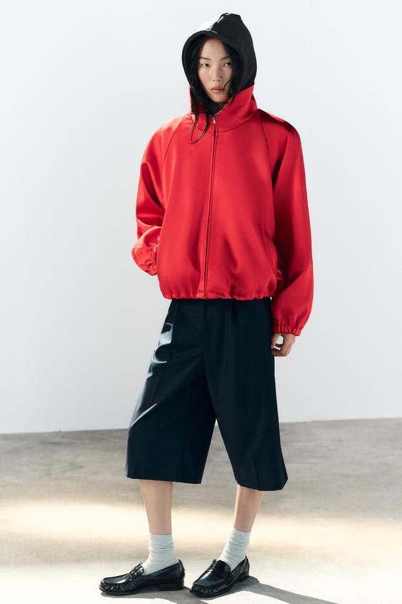 JACKET WITH SHOULDER PADS - Red by Zara - Image 0