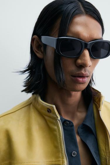 BLOUSON COURT EN CUIR LAVÉ - Jaune de Zara - Image 7