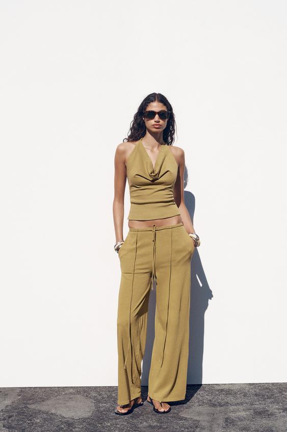 TOP DÉLAVÉ HEAVY COTTON - Bronze de Zara - Image 0