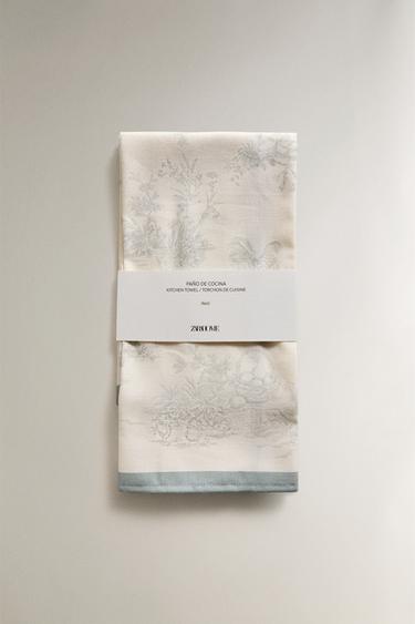 PACK OF TOILE TEA TOWELS (PACK OF 2) - Greenish by Zara - Image 3