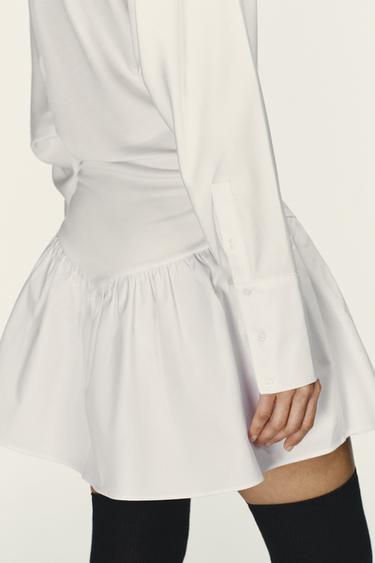 SHORT DRESS WITH BATWING SLEEVES - White by Zara - Image 4