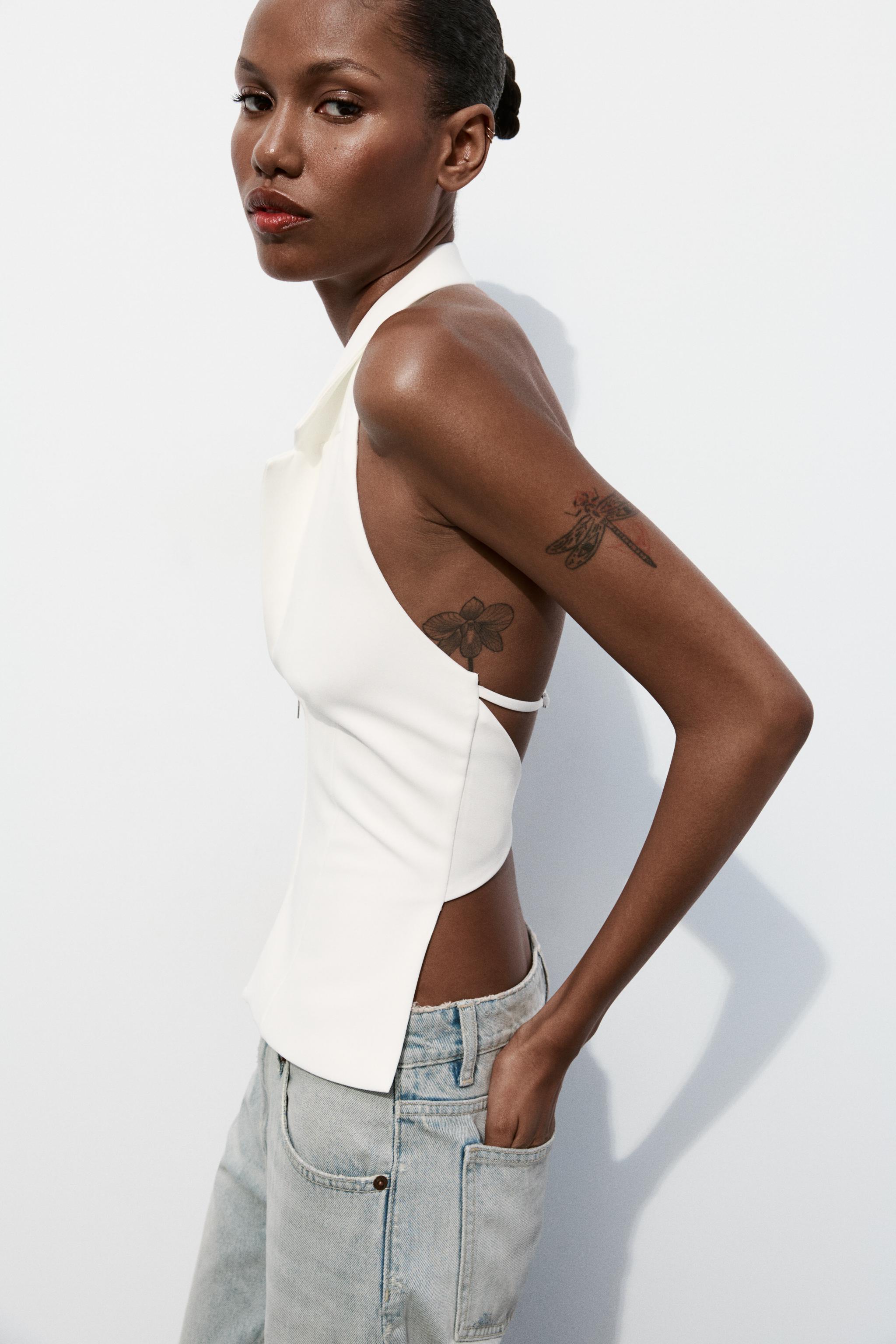 OPEN-BACK HALTER TOP - White | ZARA Australia