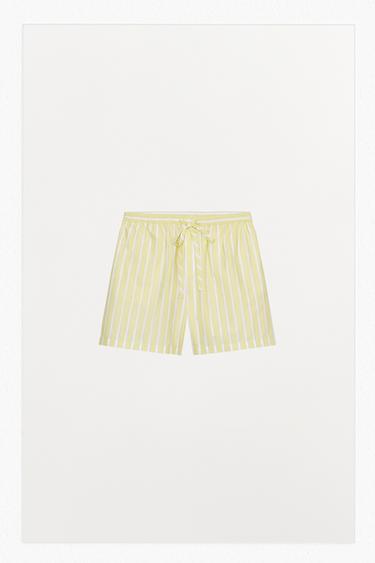 GESTREEPTE PYJAMABERMUDA - Geel van Zara