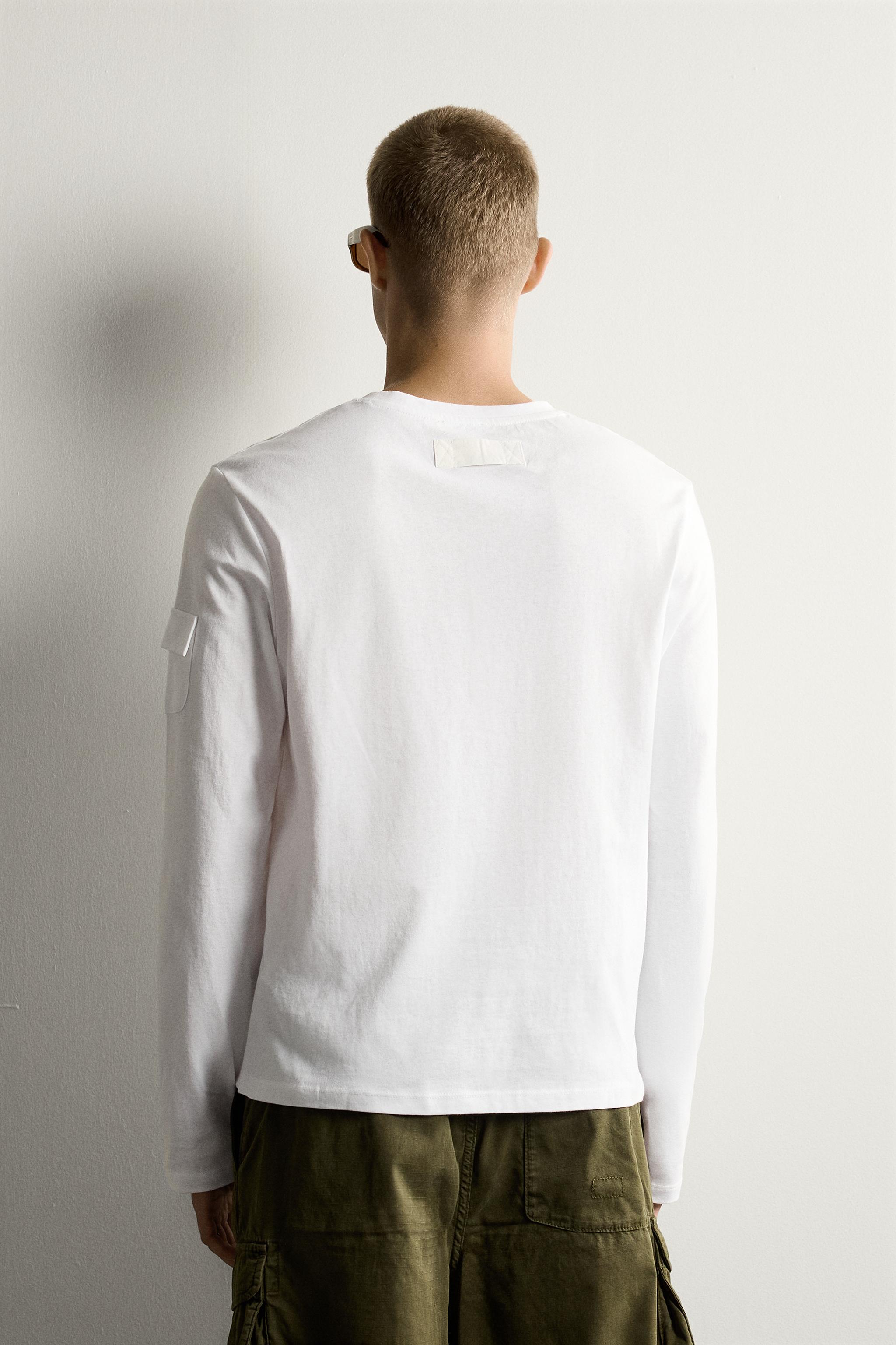 Мужские футболки Zara LONG SLEEVE POCKET T-SHIRT — фото 3