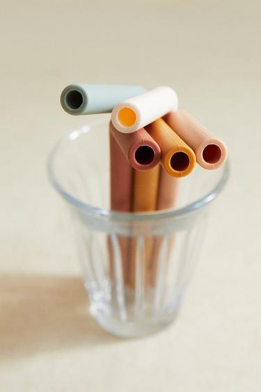 SILICONE STRAWS (PACK OF 5) - Multicoloured by Zara