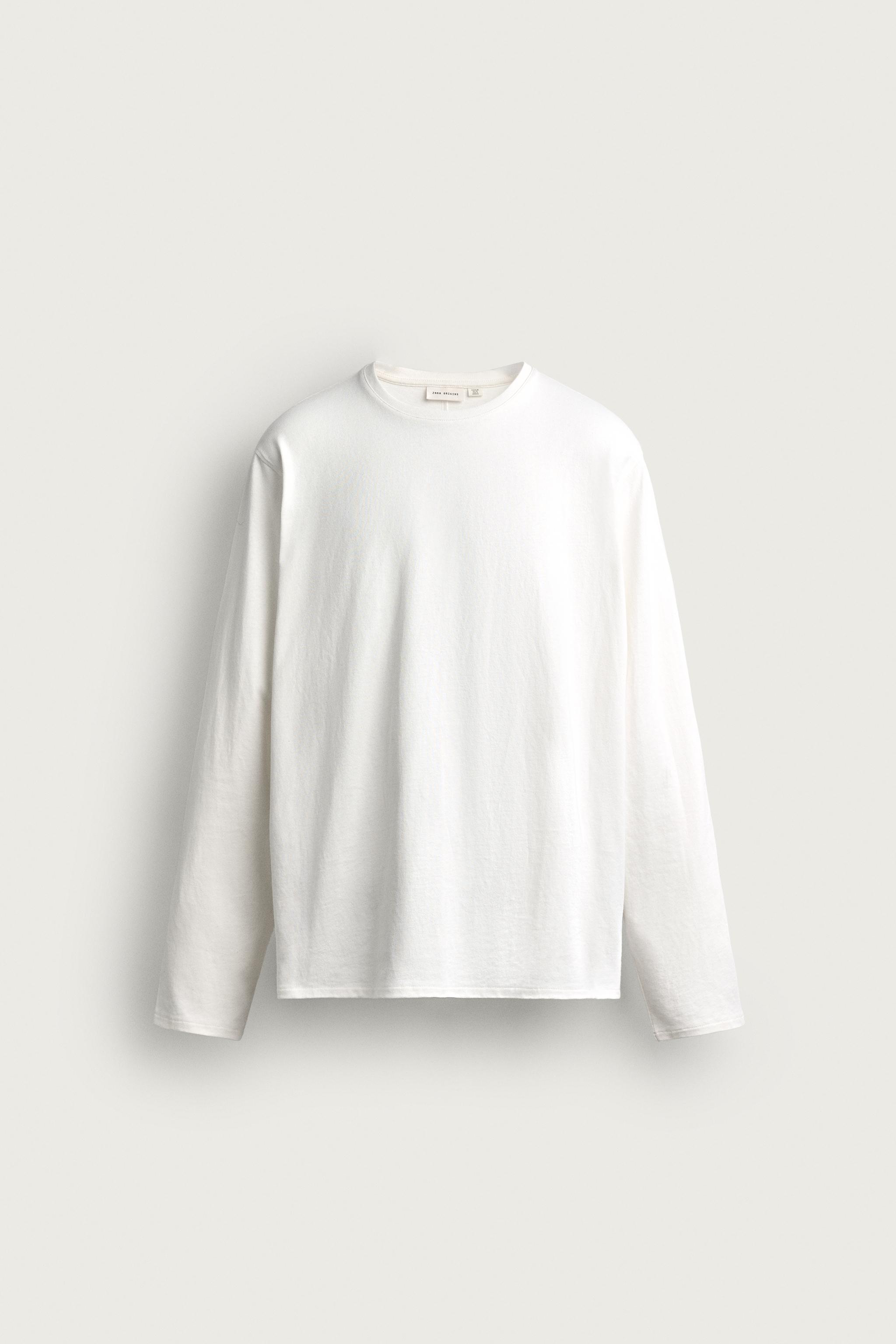 RELAXED FIT LONG SLEEVE T-SHIRT — Oyster-white
