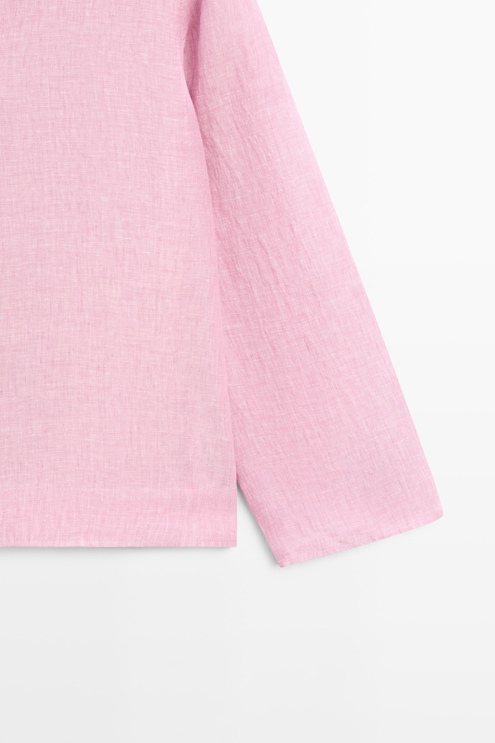 100% linen notch lapel collar blouse