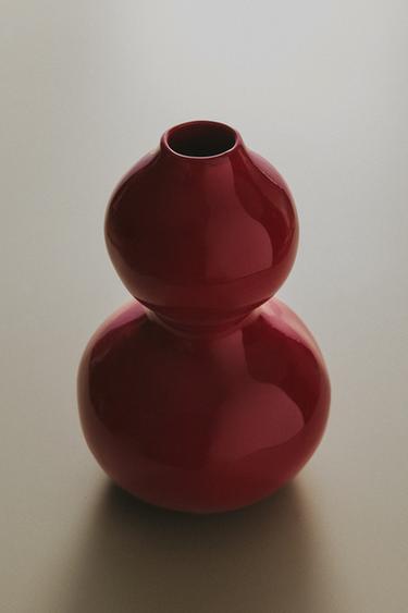 "호리병" 스톤웨어 화병 - Zara 레드