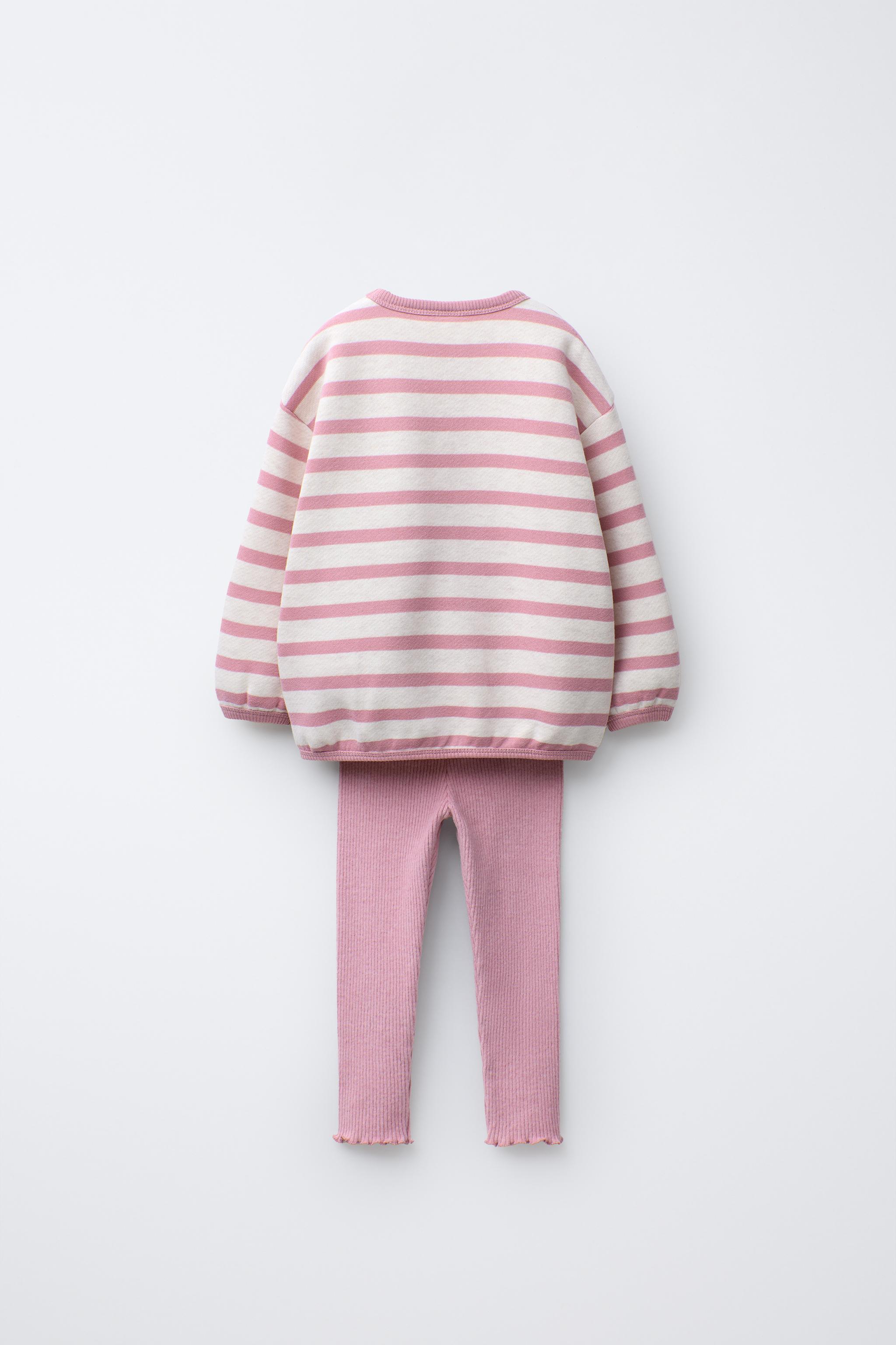 【美品】ZARA 子ども用スキーウェア ピンクストライプ 104cm 美品】ZARA 子ども用スキーウェア ピンクストライプ 104cm