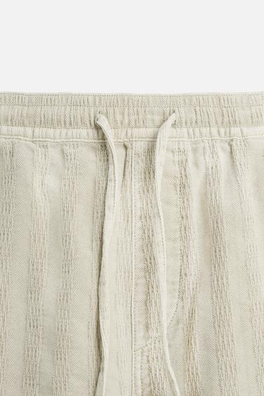 STRIPED JACQUARD BERMUDA SHORTS - Stone by Zara - Image 9