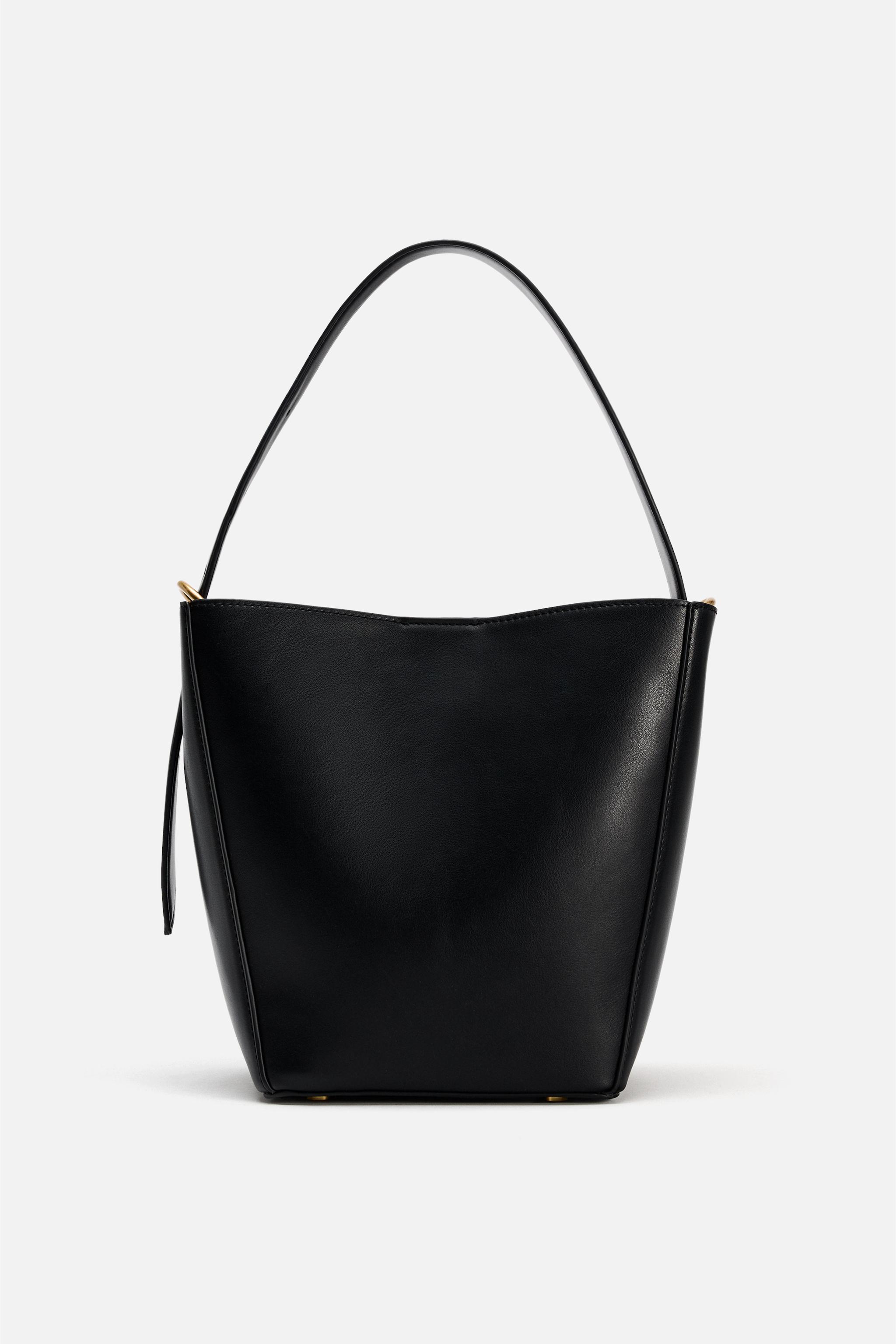 ZARA 黒 レザー ショルダーバッグ バッグ