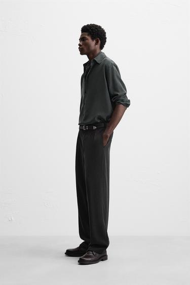 FLOWING TROUSERS WITH PLEATS - Anthracite grey by Zara - Image 3