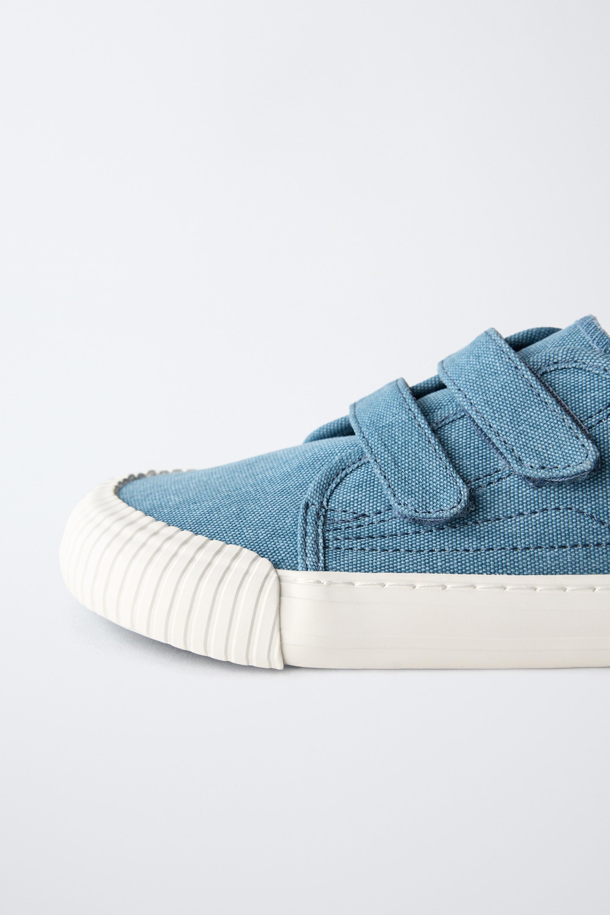 りつ BAREFOOT COTTON SNEAKERS - Blue | ZARA United States