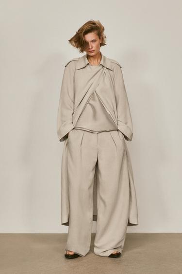 Zara Oversize linen blend trench coat - LIMITED EDITION - Sand - Image 0