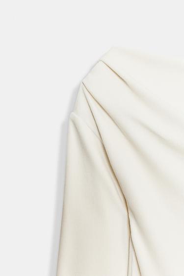 ASYMMETRIC SOFT T-SHIRT - Ecru by Zara - Image 5