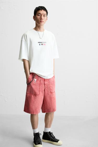T-SHIRT IMPRIMÉ DRAPEAUX - Blanc cassé de Zara - Image 5