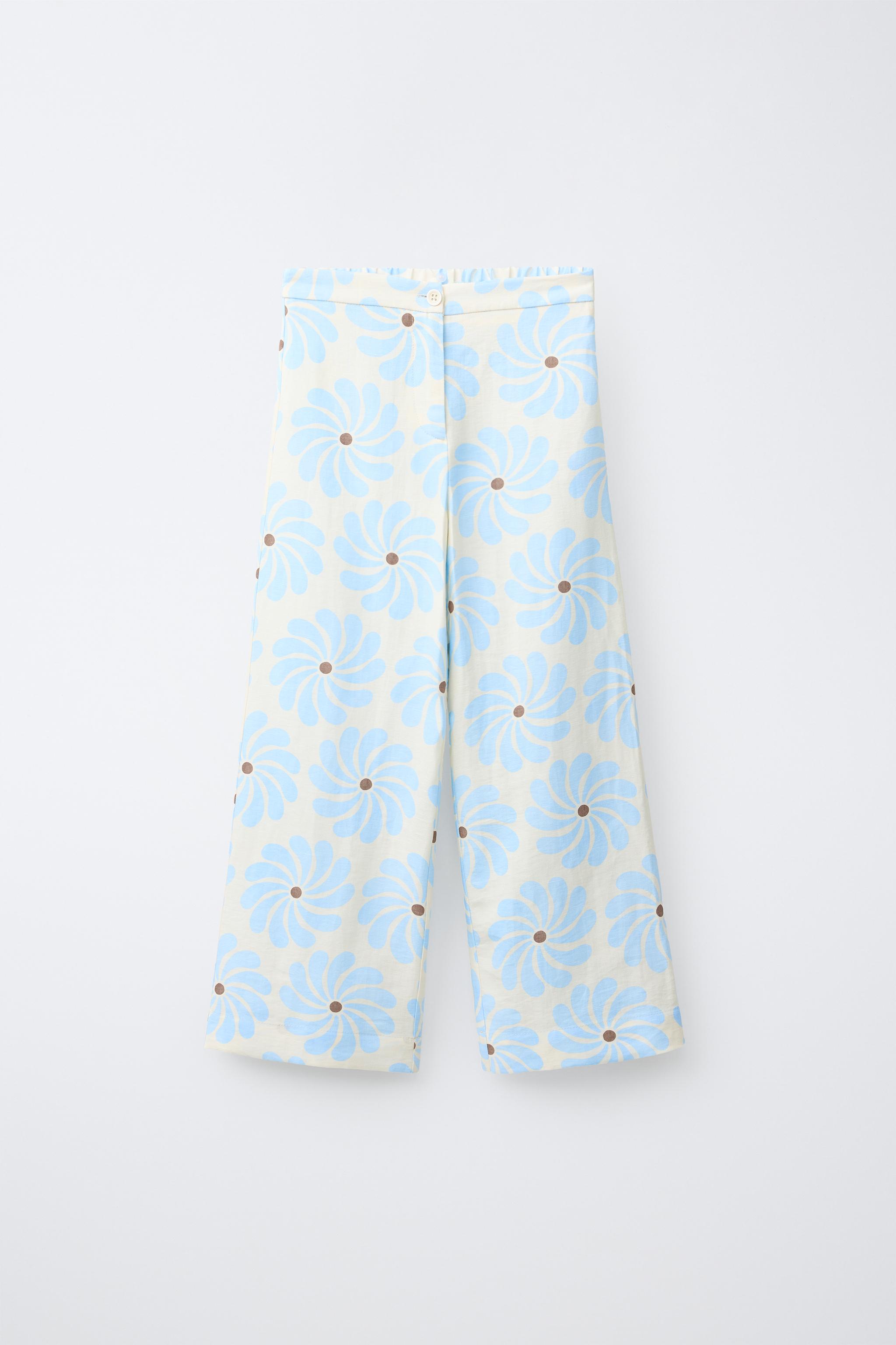 WIDE LEG PANTS WITH DETACHABLE PAREO PRINT