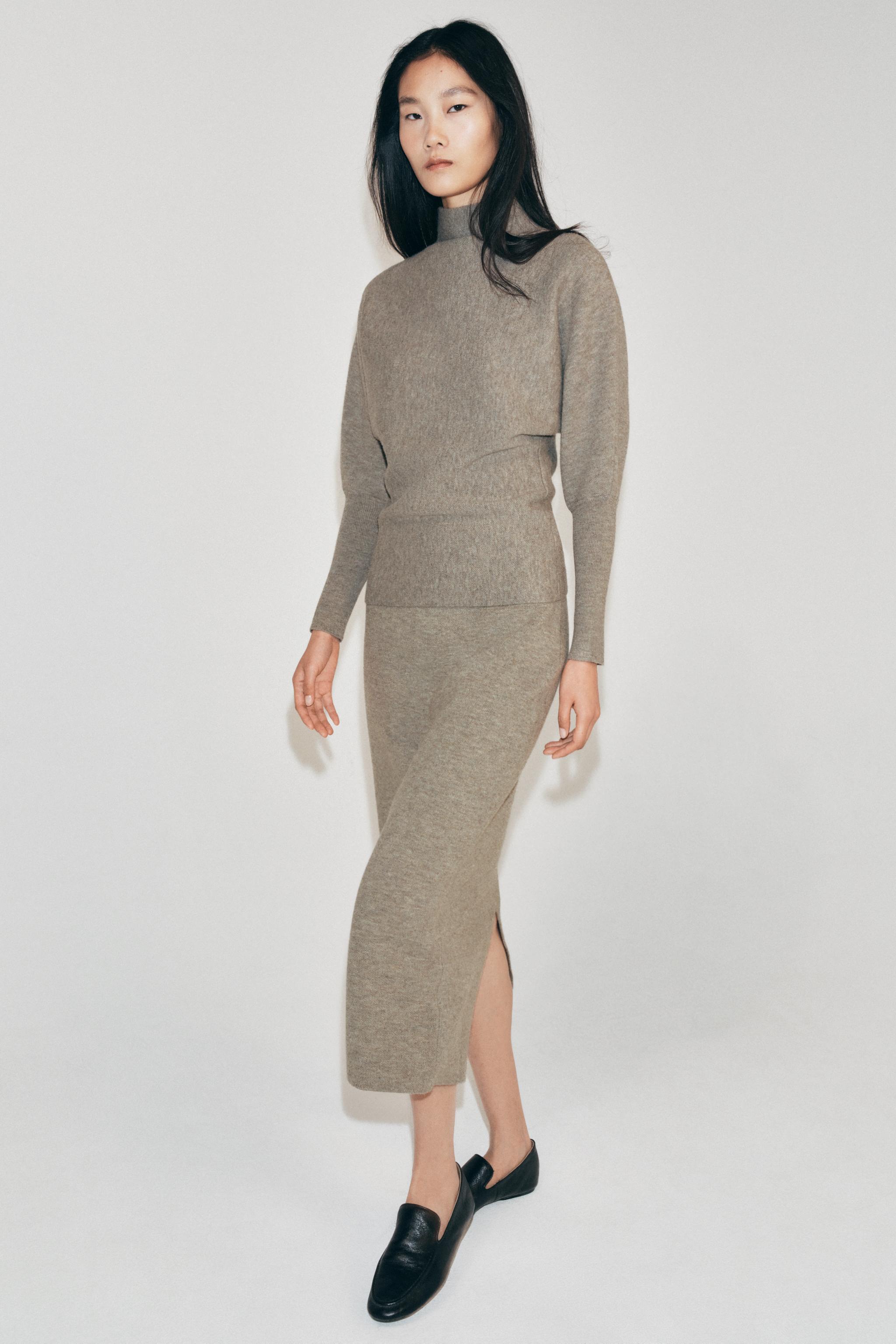 ハイネックニットセーター - モールグレー | ZARA Japan / 日本
