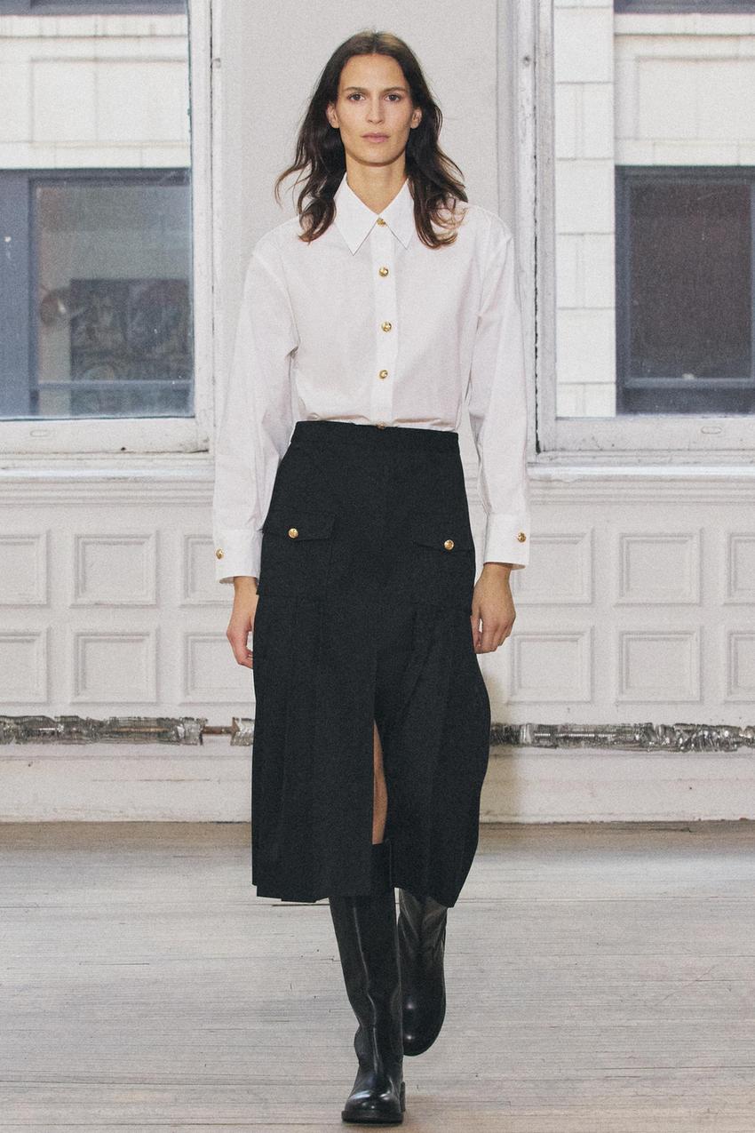 コントラスト ワンピース - ZW COLLECTION - ホワイト/ブラック | ZARA  