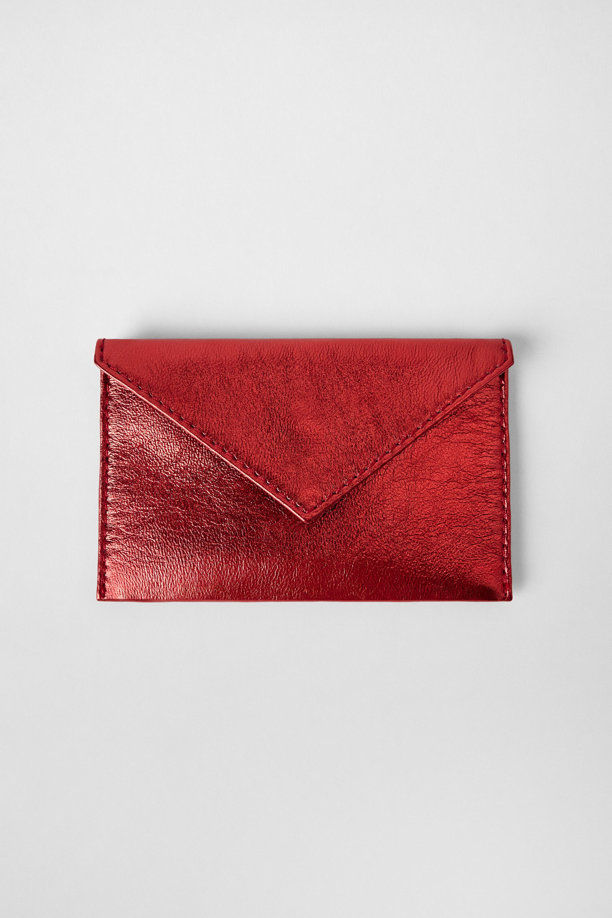 METALLIC EFFECT DOUBLE LEATHER WALLET KATE MOSS X ZARA