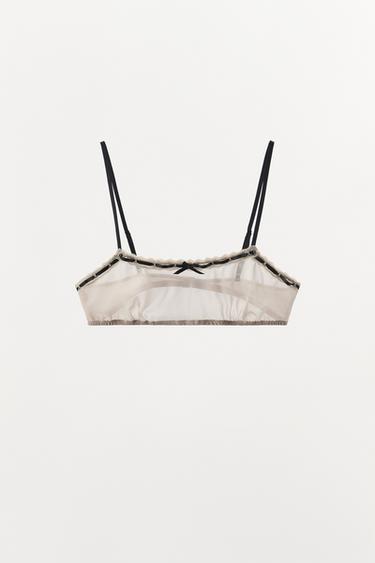 BRALETTE NŒUD CONTRASTÉ - Écru de Zara - Image 2