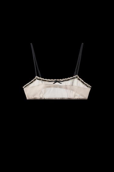 CONTRAST BOW BRALETTE - Ecru by Zara - Image 0