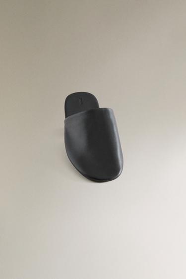 CHAUSSONS OUVERTS À L'ARRIÈRE CUIR - Noir de Zara - Image 5