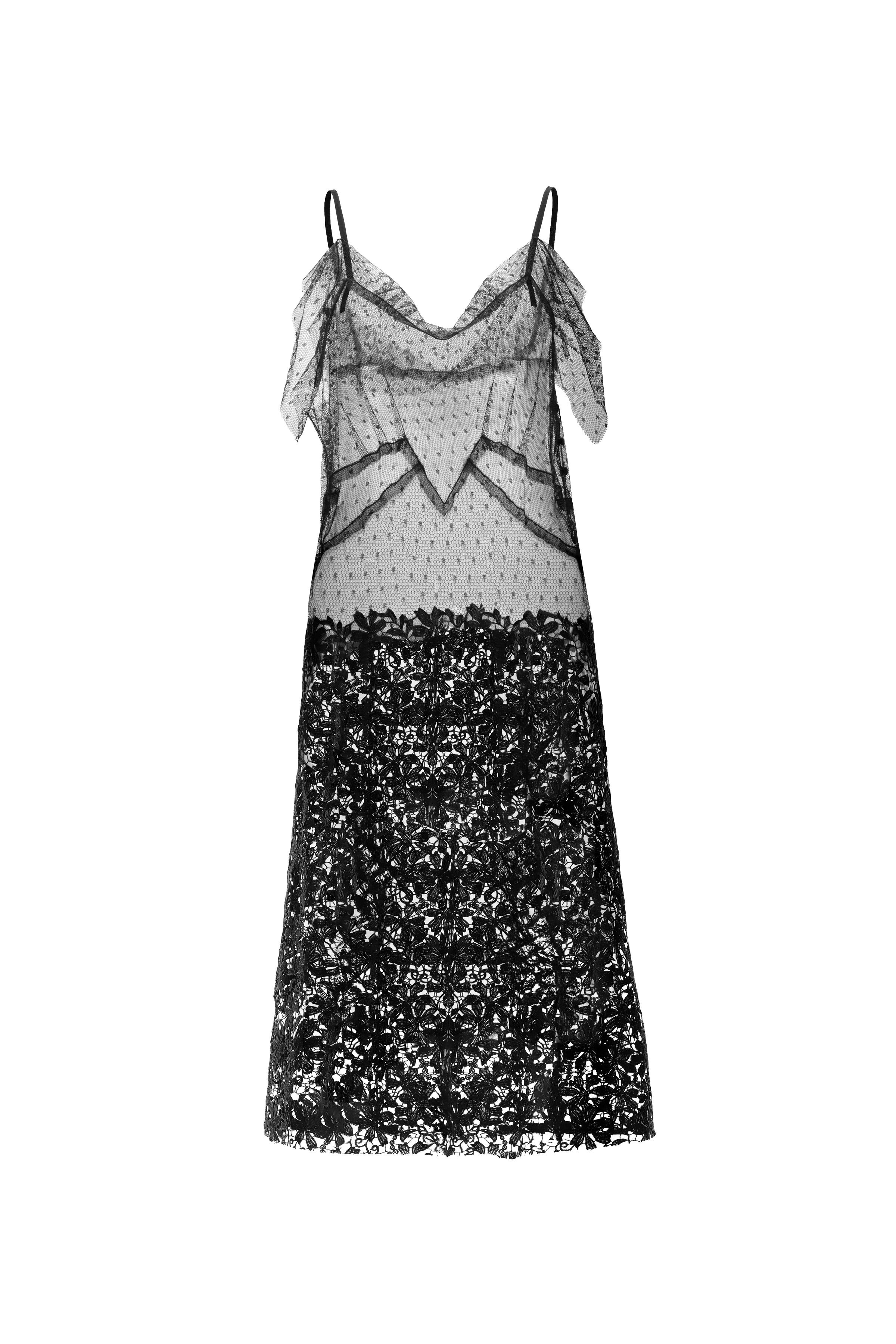 LIMITED EDITION GUIPURE DOTTED MESH SLIP DRESS