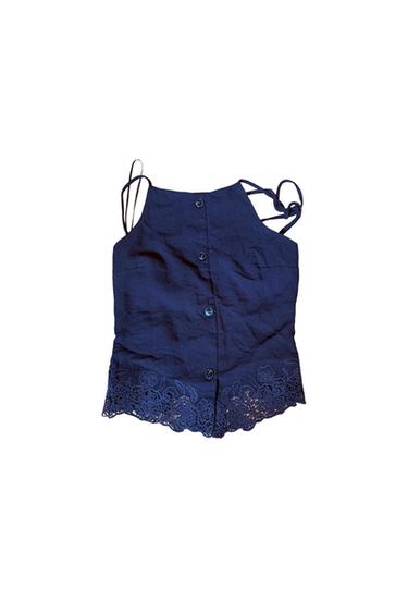 EMBROIDERED OPEN BACK TOP