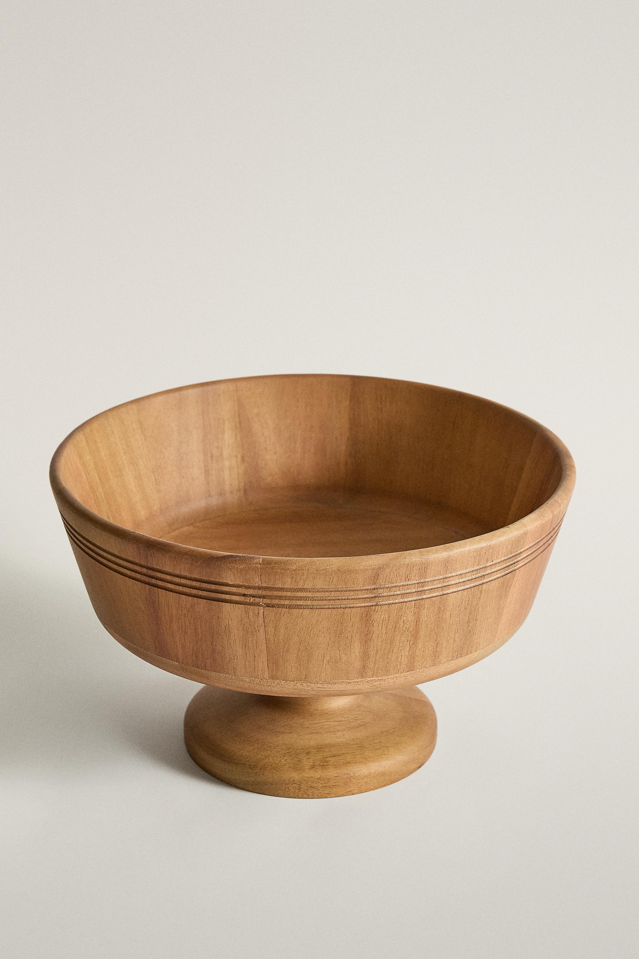 WOODEN STEM FRUIT BOWL