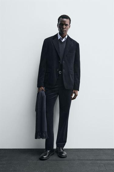 CORDUROY SUIT BLAZER - Navy blue by Zara